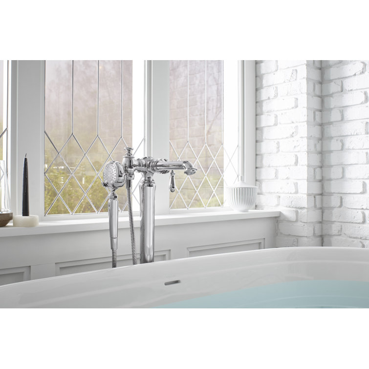 Artifacts Polished Chrome Freestanding Tub Filler with Handshower