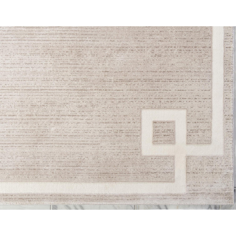 Manhattan Serenity Beige Rectangular Easy-Care Area Rug