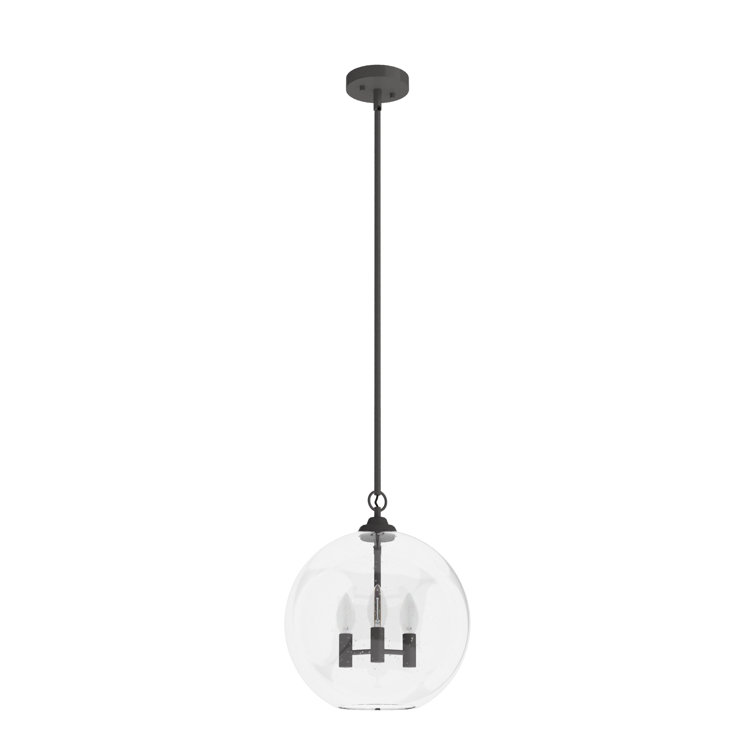 High Oaks Noble Bronze 3-Light Globe Pendant with Glass Orb