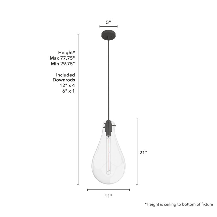 Noble Bronze and Clear Glass Pendant Light Fixture