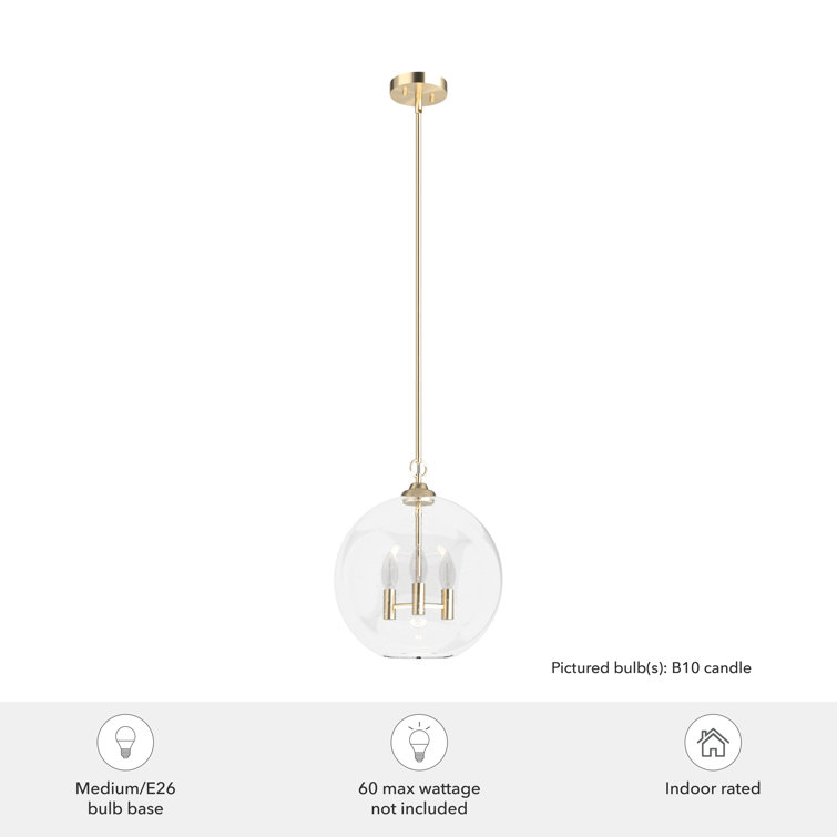 Alturas Gold Glass Globe Pendant Light