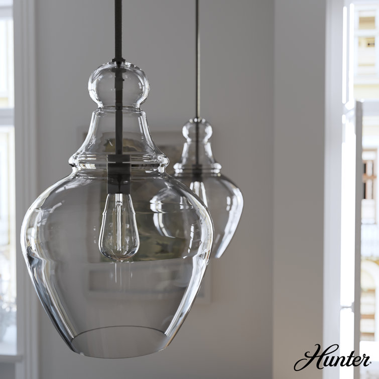 Maple Park Noble Bronze Glass Bell Pendant Light