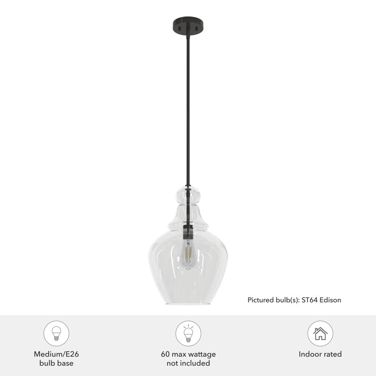 Maple Park Noble Bronze Glass Bell Pendant Light