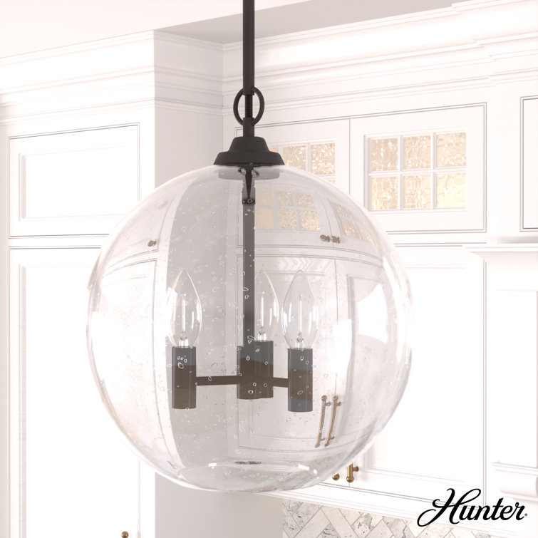 High Oaks Noble Bronze 3-Light Globe Pendant with Glass Orb