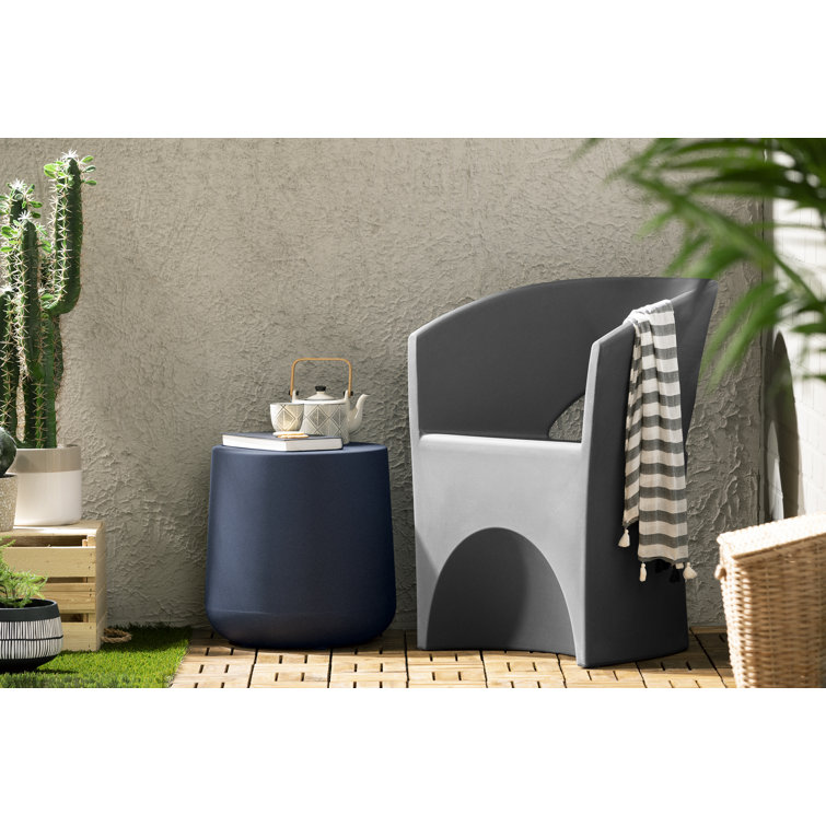 Dalya 16'' Blue Polyethylene Outdoor Side Table