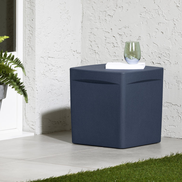 Dalya 16'' Blue Plastic Outdoor Side Table