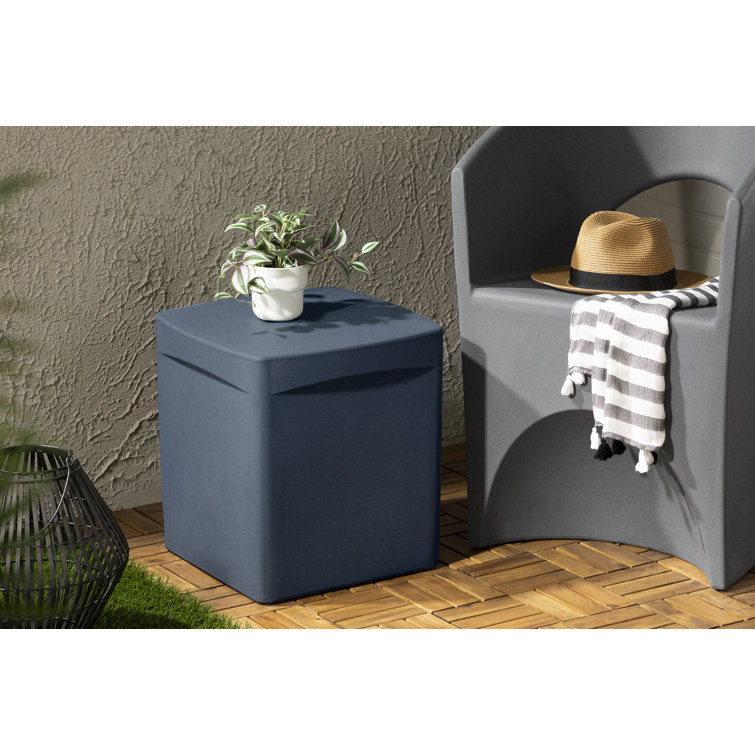 Dalya 16'' Blue Plastic Outdoor Side Table