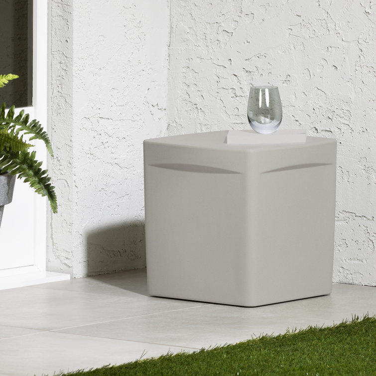 Dalya 16'' Greige Polyethylene Outdoor Side Table
