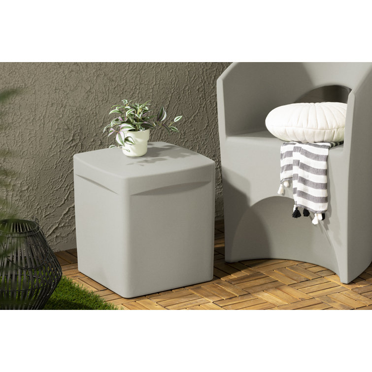 Dalya 16'' Greige Polyethylene Outdoor Side Table