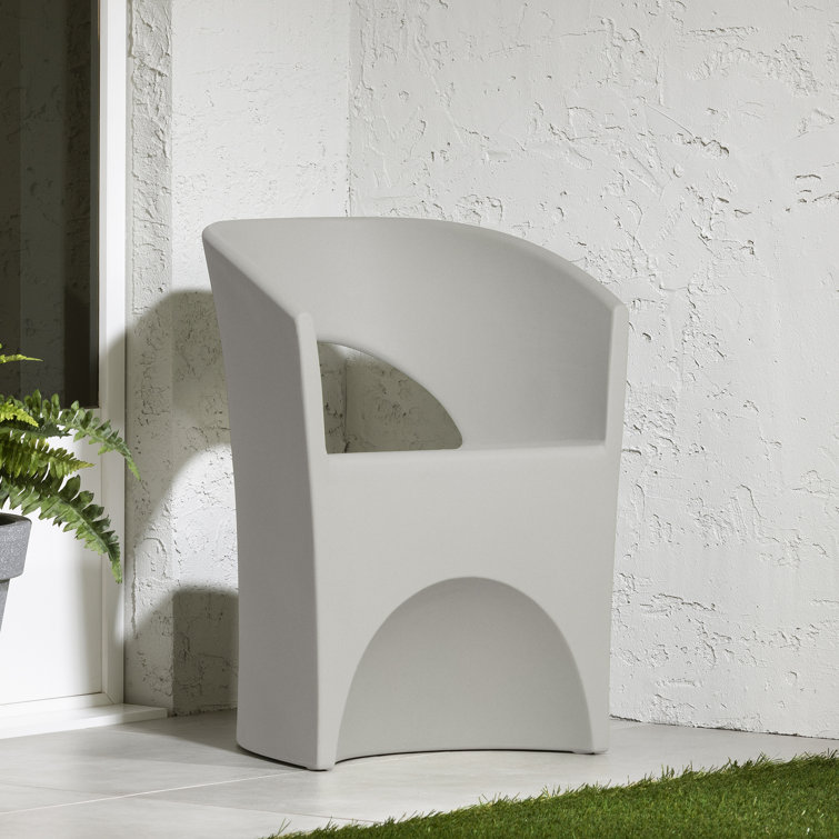 Greige Polyethylene Resin Outdoor Patio Chair