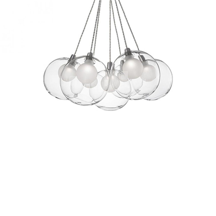 Bolla Chrome 7-Light Glass Sphere Chandelier
