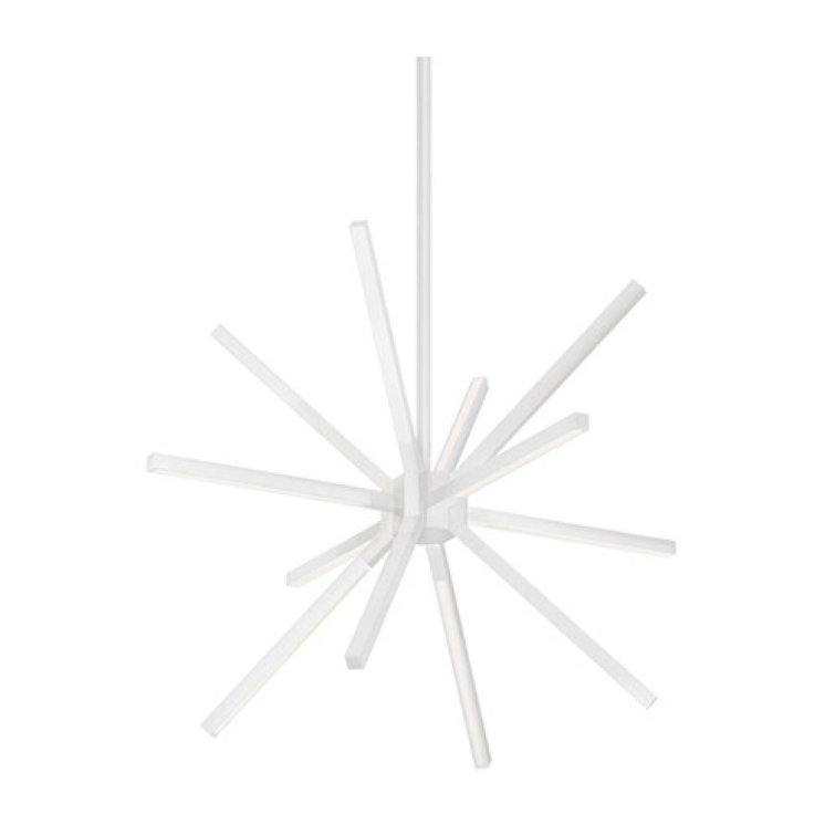 Sirius 67W LED Starburst Chandelier in White Finish