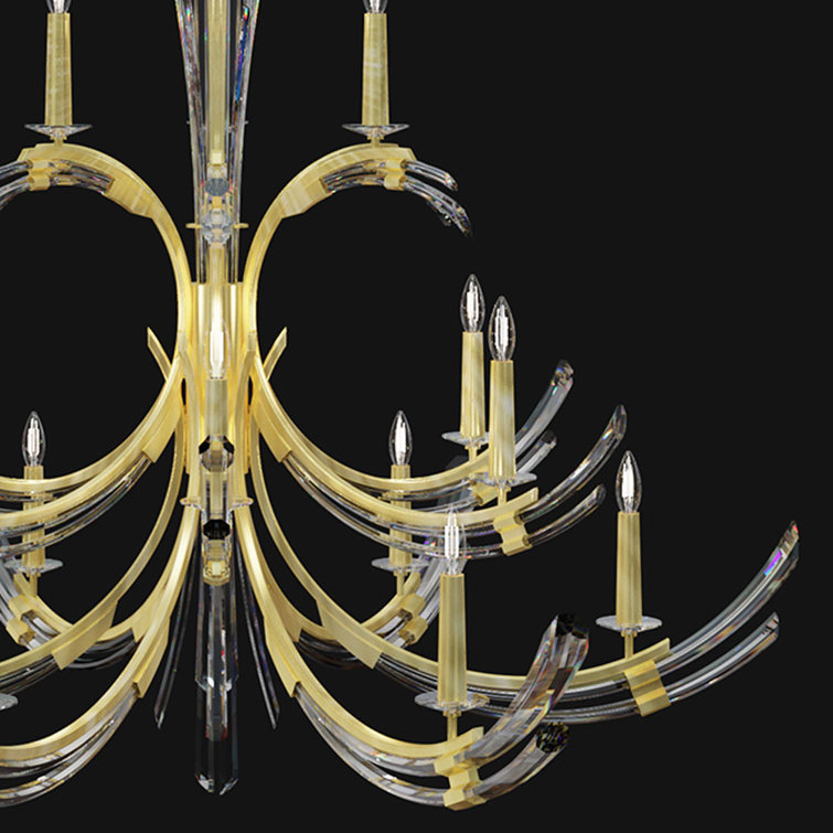 Trevi Elegance 8-Light Ombré Bronze Round Chandelier with Hand Carved Crystals