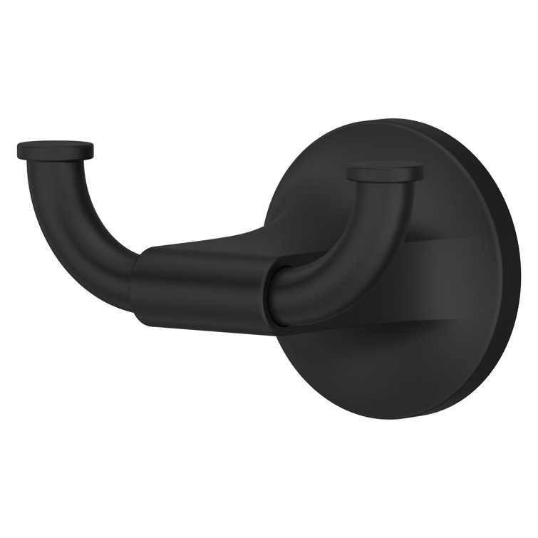 Matte Black Modern Double Wall-Mounted Towel Hook