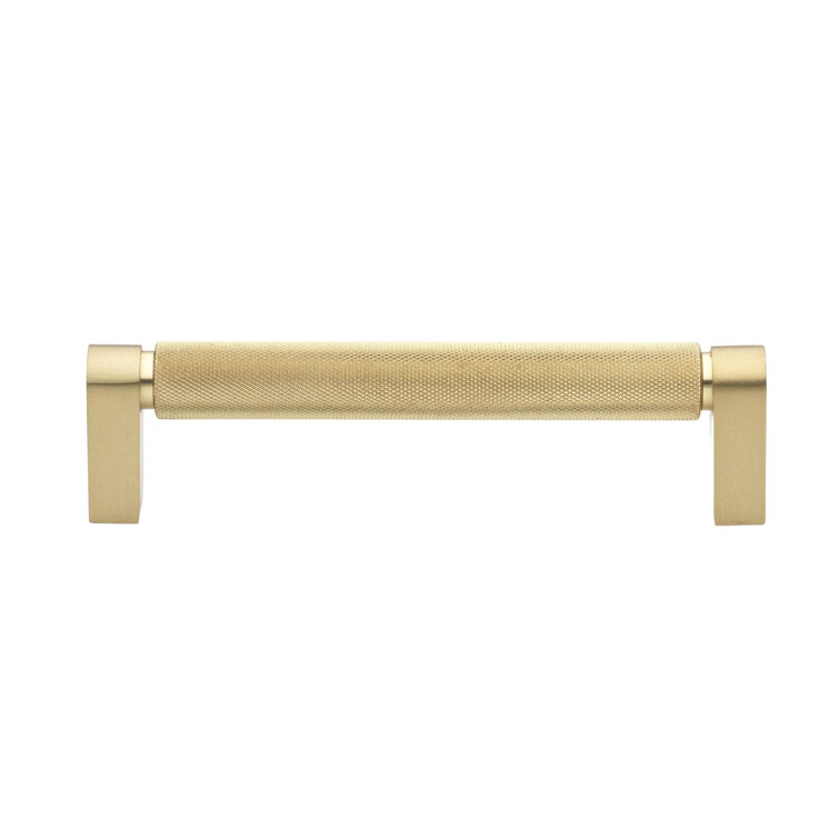 Satin Gold Knurled Bar Pull with Mounting Hardware