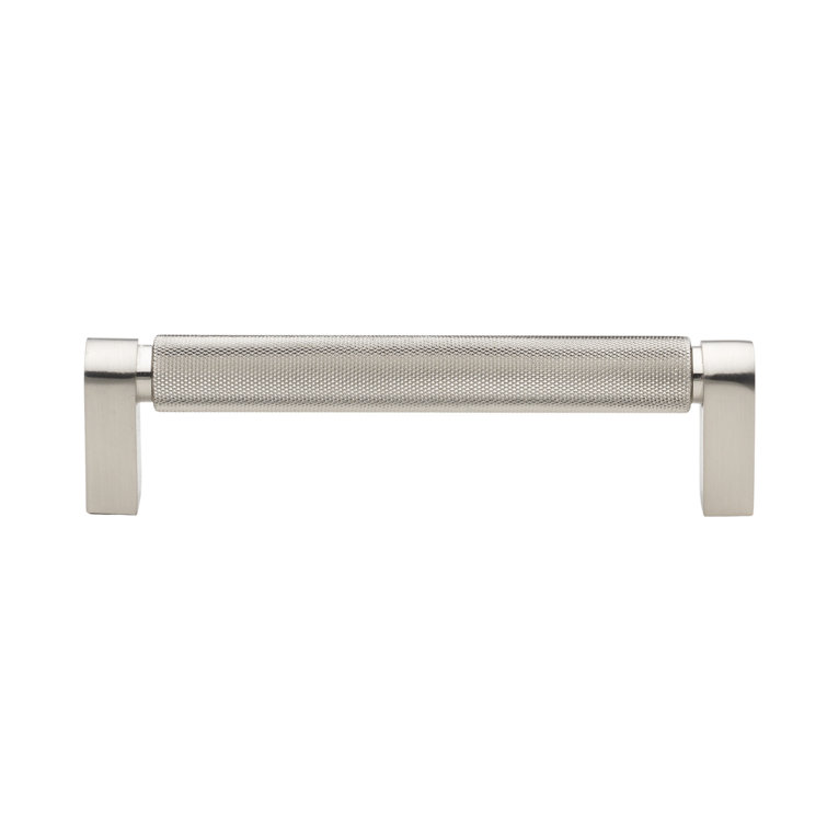 Satin Nickel Knurled Cabinet Bar Pull with Mounting Hardware