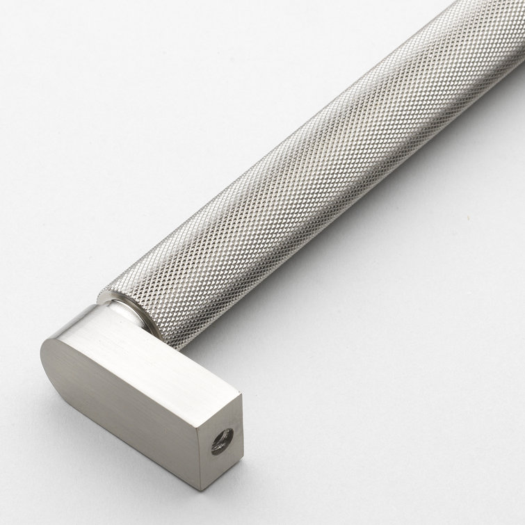 Satin Nickel Knurled Cabinet Bar Pull with Mounting Hardware