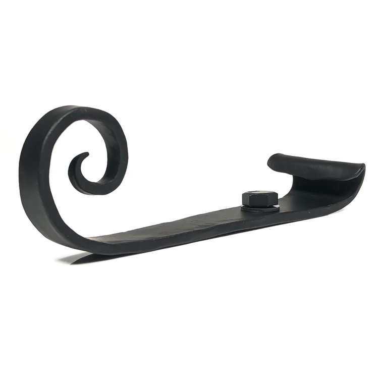 Matte Black Hand Forged Scroll Shutter Holdback Pair