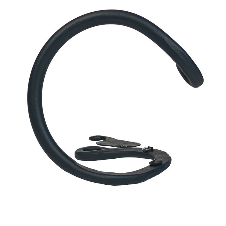 Black Iron Leaf Design Wall Mounted Towel Ring