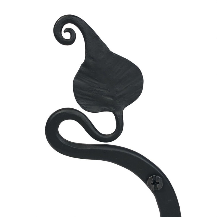 Black Iron Leaf Design Wall Mounted Towel Ring