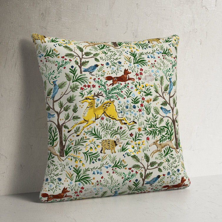 Frolic Citrus Forest Pattern Outdoor Square Throw Pillow