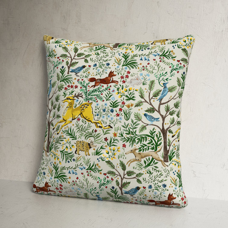 Frolic Citrus Forest Pattern Outdoor Square Throw Pillow