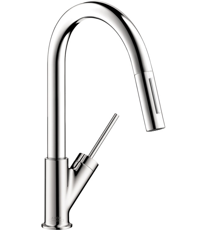 Modern Chrome Pull-Out Spray Kitchen Faucet with 150° Swivel