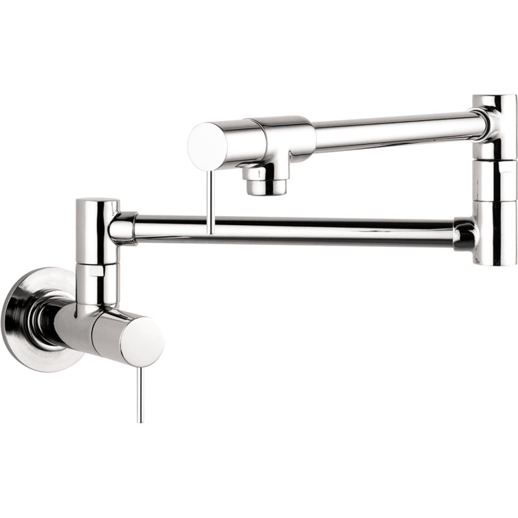Chrome Wall-Mounted Modern Pot Filler Faucet