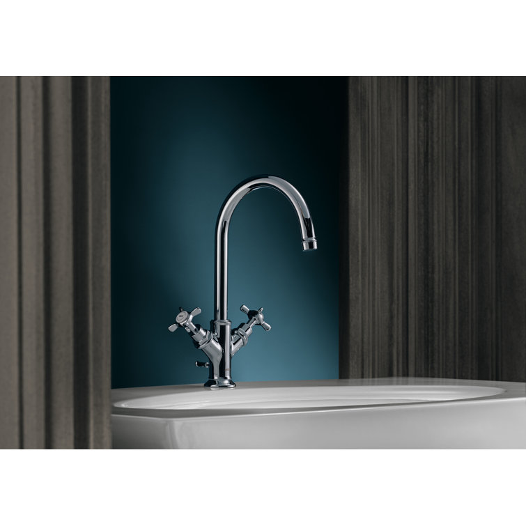 Polished Nickel Brass Traditional Vessel Bathroom Faucet