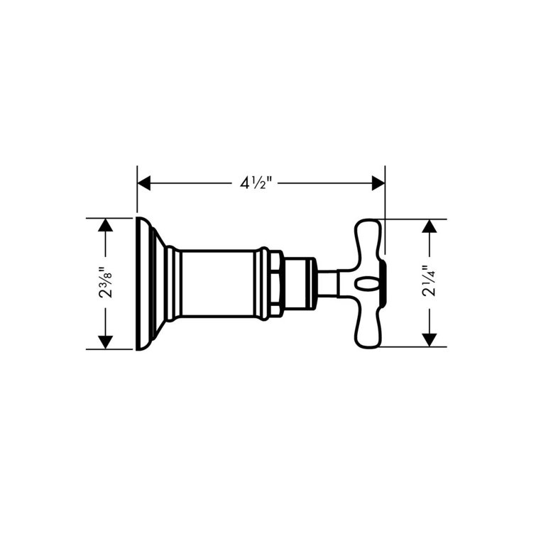 Brushed Nickel Wall-Mounted Cross Handle Shower Trim