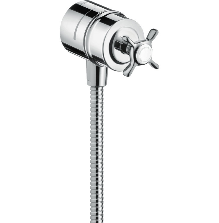 Polished Nickel Wall-Mounted Cross Handle Shower Valve