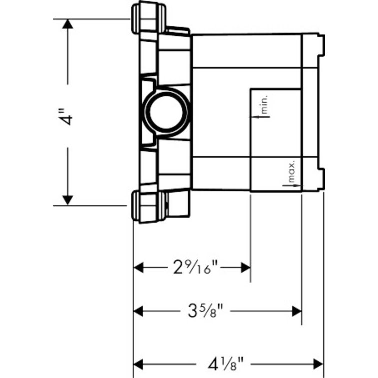 Axor Brass Wall Mounted Shower Rough-In Valve