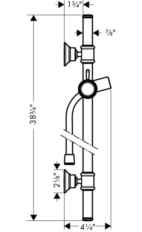 Polished Nickel 32" Modern Wall Slide Bar