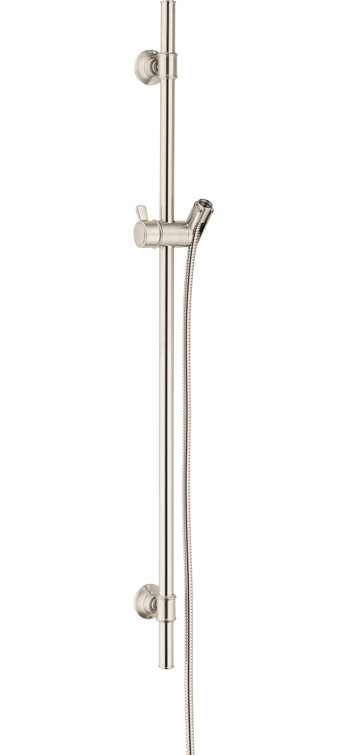 Elegant Polished Nickel 32" Adjustable Slide Bar with Pulse & Rain Settings