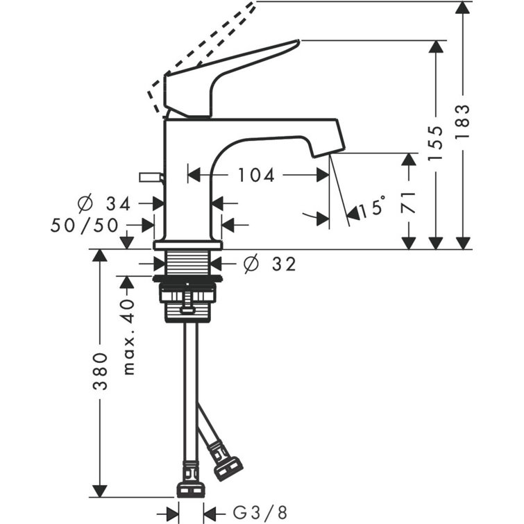 EcoLux Modern Single-Hole Chrome Bathroom Faucet with Drain Assembly