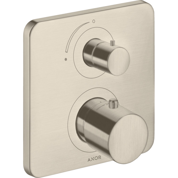 Axor Citterio M Sleek 7-inch Wall-Mounted Thermostatic Shower Trim in Brushed Nickel