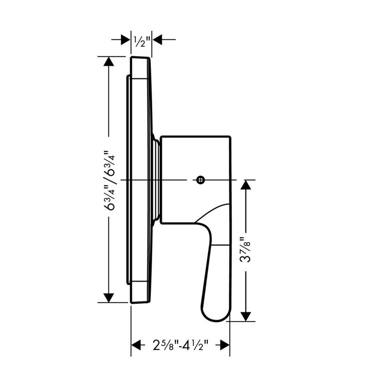 Modern Brushed Nickel Shower Trim with Lever Handle
