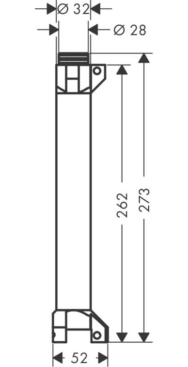 Axor Brass Modern Extension Pipe for Shower Mounts