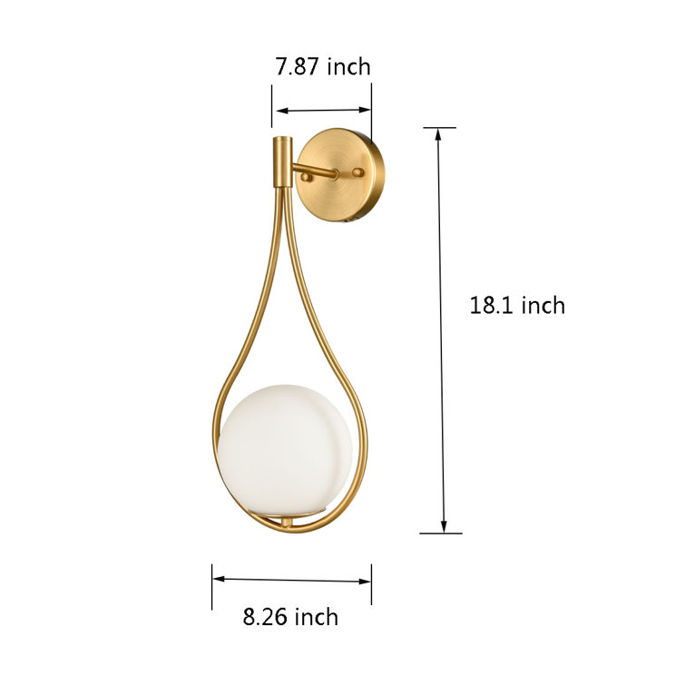 Opal Brushed Brass Dimmable Vanity Sconce Set