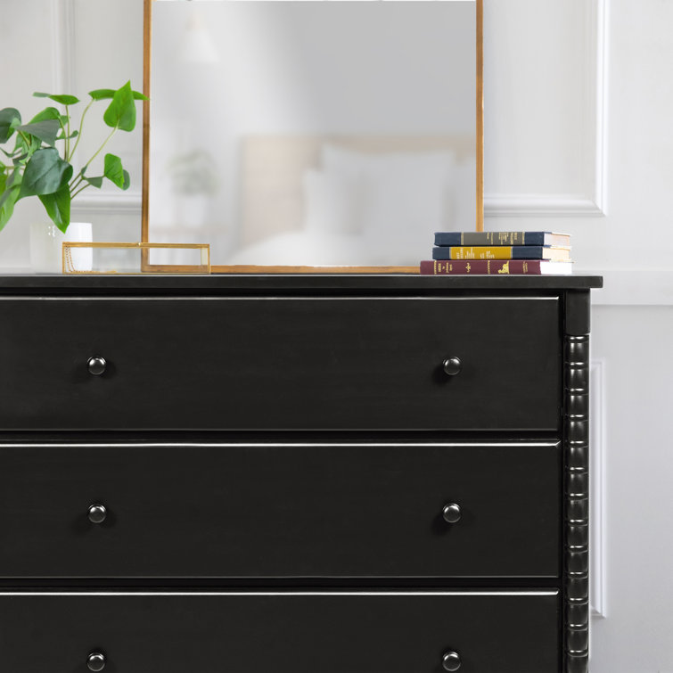 Jenny Lind Ebony Black Spindle 3-Drawer Nursery Dresser