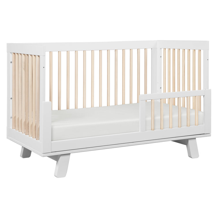 Hudson Convertible White/Washed Natural Crib 3-in-1 Design