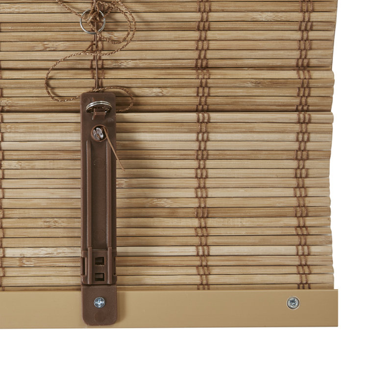 White Bamboo Cordless Roman Shade for Indoor Windows