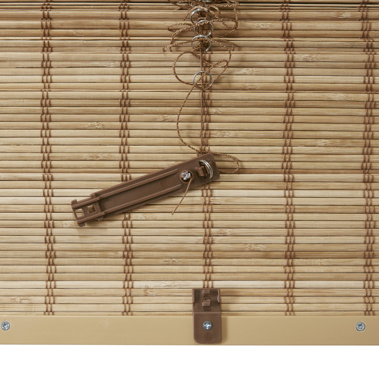 White Bamboo Cordless Roman Shade for Indoor Windows