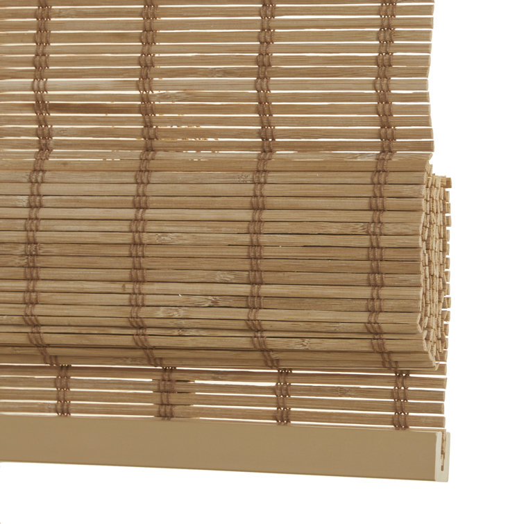 White Bamboo Cordless Roman Shade for Indoor Windows