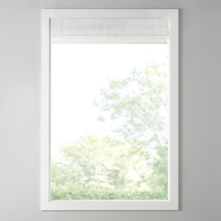 White Bamboo Cordless Roman Shade for Indoor Windows