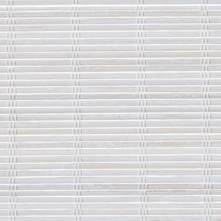 White Bamboo Cordless Roman Shade for Indoor Windows