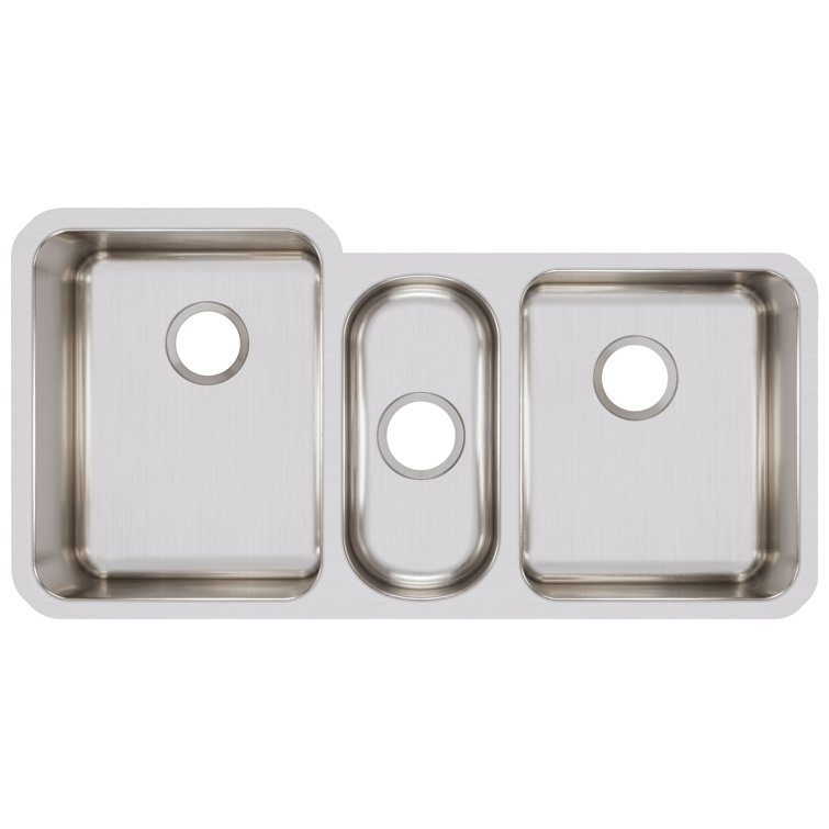 Lustertone 40" Triple Bowl Stainless Steel Undermount Sink