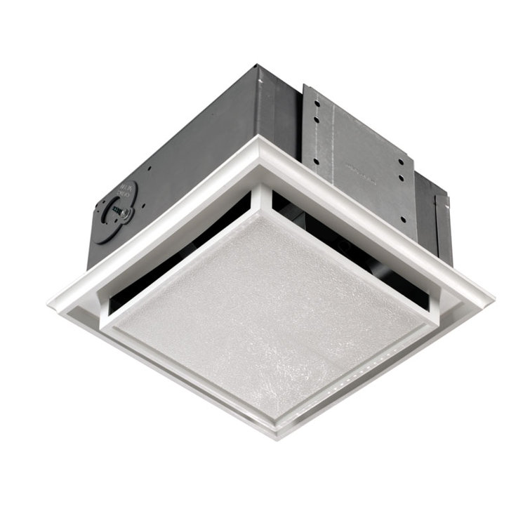 White Plastic and Metal Ceiling Mounted Exhaust Fan