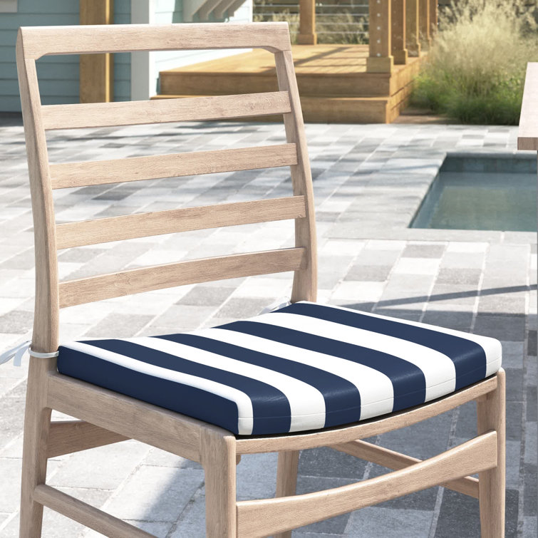 Sapphire Blue Cabana Stripe Outdoor Adirondack Chair Cushion