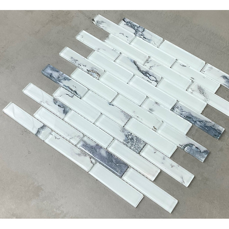 Art Craft 12" x 13.75" Marble Effect Glass Mosaic Wall Tile